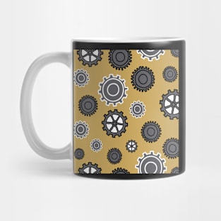 Modern Gears on Yellow background Mug